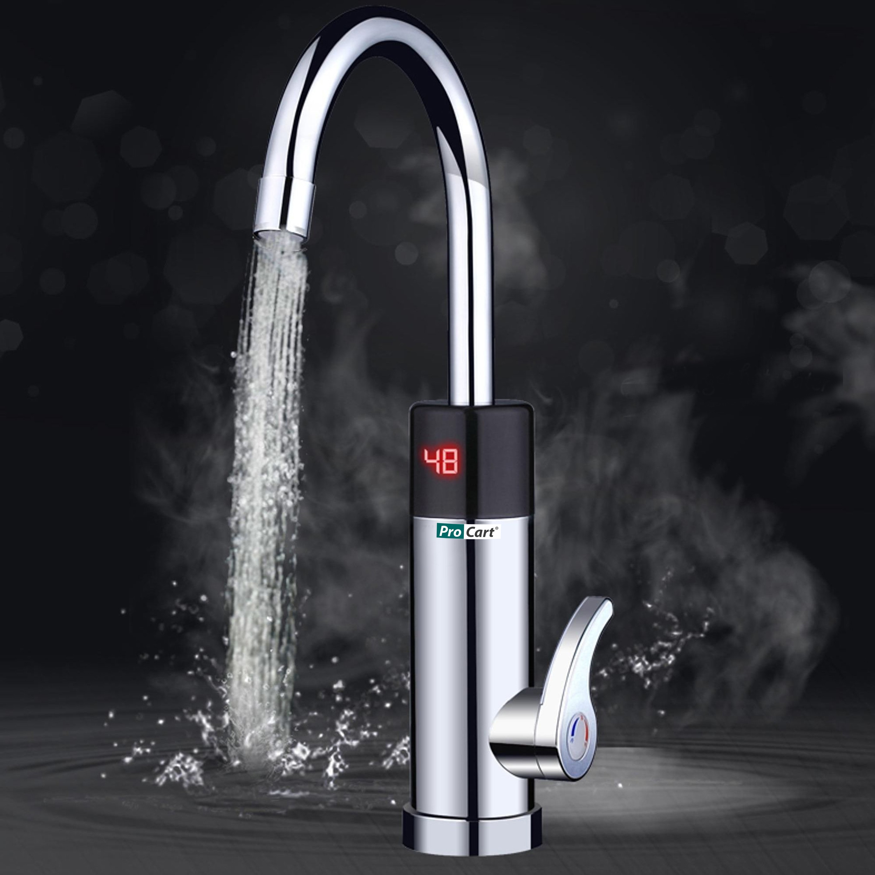 Robinet electric 3500W, afisaj temperatura LED, montare chiuveta, reglabil, IPX4 - imagine 11